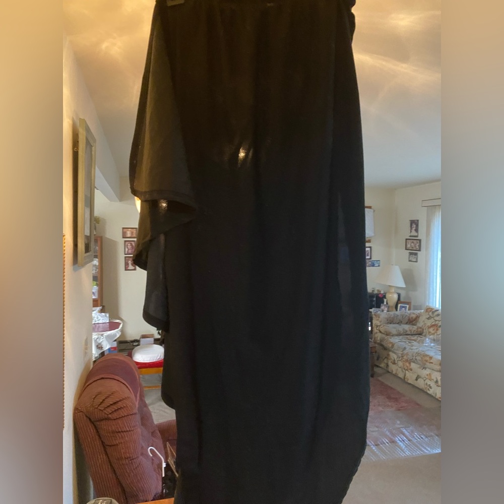 Black Draped Asymmetric Cocktail Dress